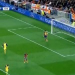 La patate de Diego Ribas lors du match Barcelone – Athletico Madrid (01/04/2014)