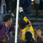 Le gardien Ali AHAMADA qui marque un but à la 90+5ème minute pour la victoire (Toulouse – Stade Rennais)